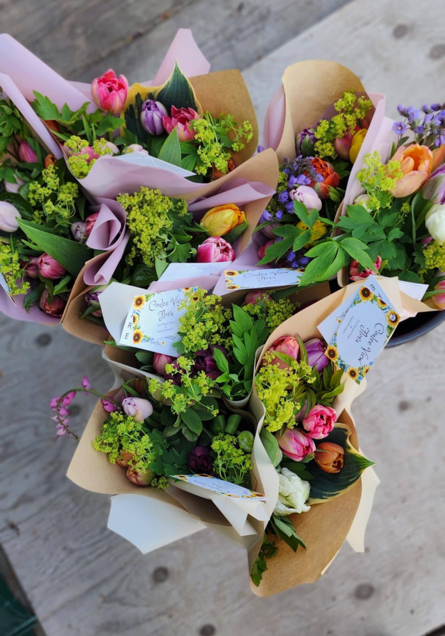 SPARWOOD: 4 SPRING - FALL BOUQUETS